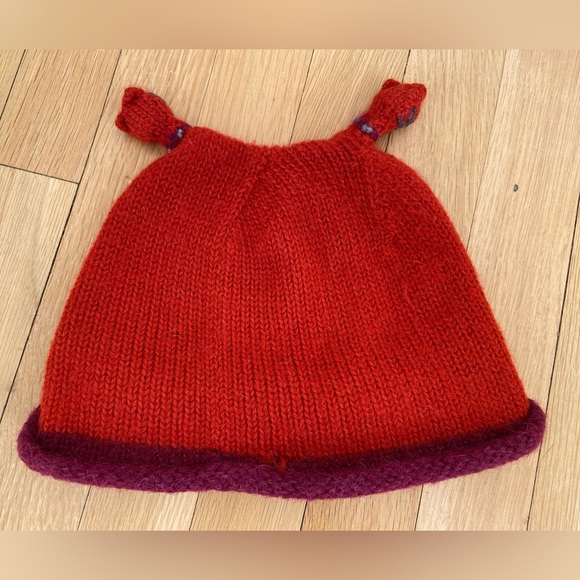 Handmade Alpaca Wool Peruvian Kitty Hat (Orange) - Picture 2 of 6
